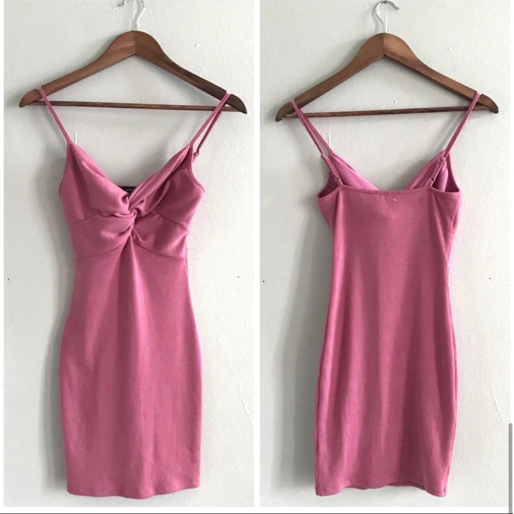 FASHION NOVA Mauve Pink Bodycon Ribbed Dress XS
